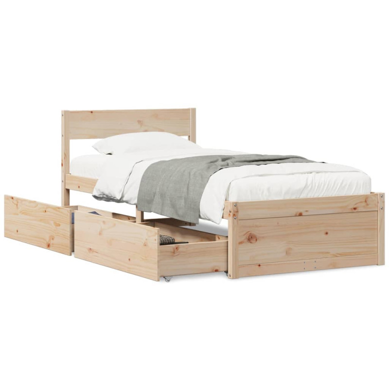 Cadre de lit sans matelas 90x190 cm bois de pin massif