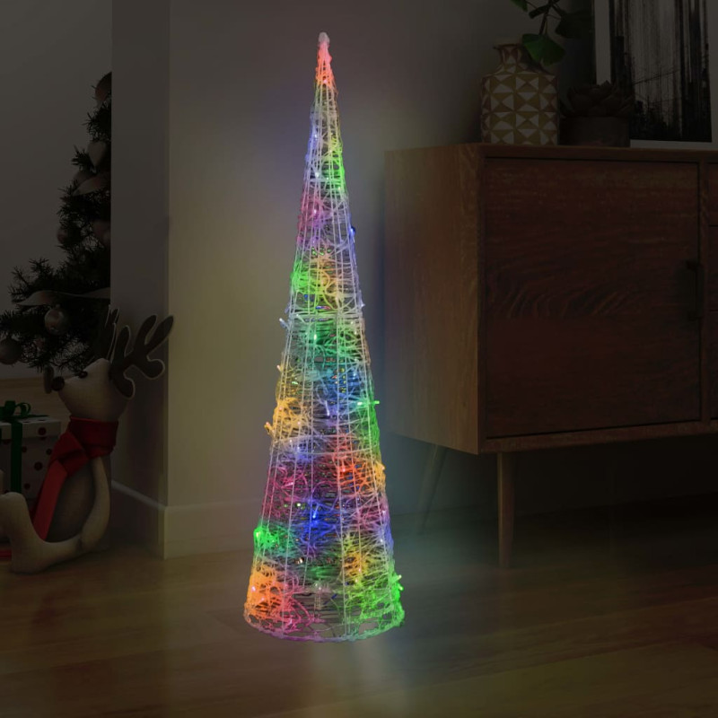 Cône lumineux décoratif pyramide à LED Acrylique Coloré 120 cm