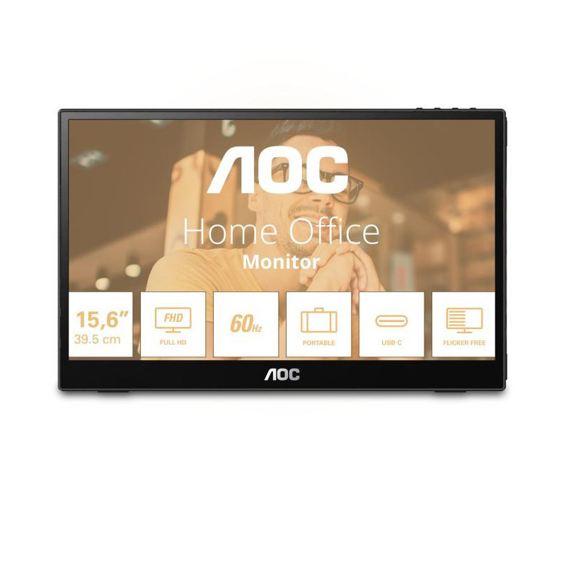 AOC T2 16T3EA écran plat de PC 39,6 cm (15.6") 1920 x 1080 pixels Full HD Noir