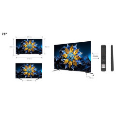 TCL QLED UHD FALD 128 / 3400PPI, Dolby Vision-Atmos, HDR10+, HDMI 2.1/eARC, TCL - 75C69BPRO