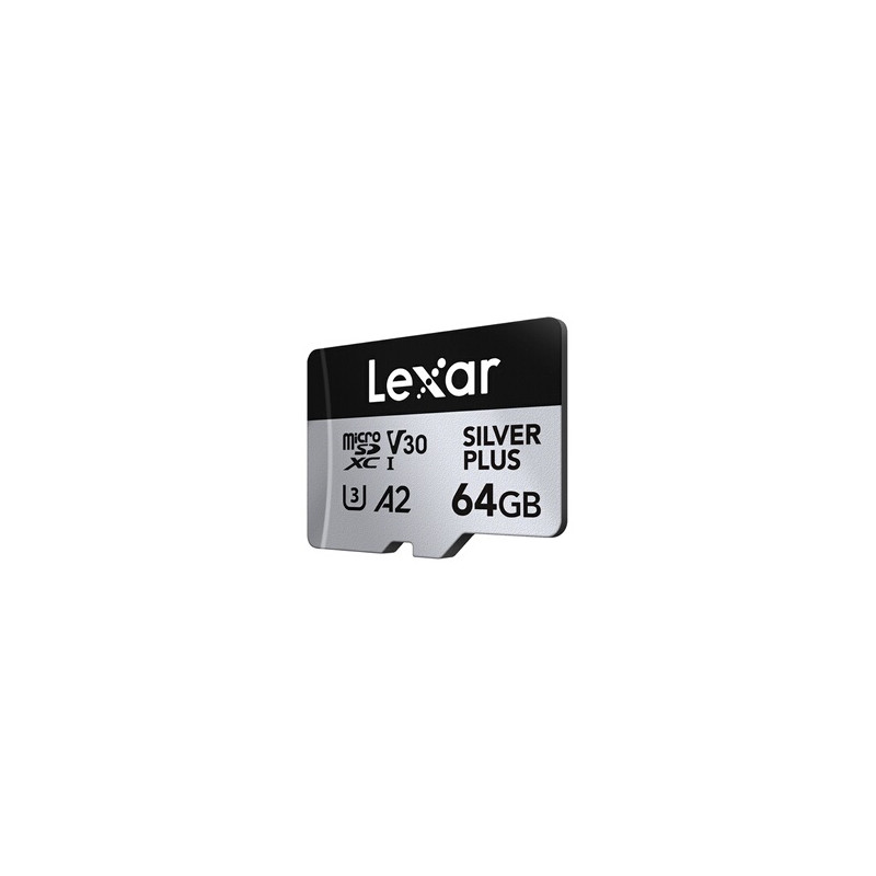 Carte mémoire micro SD Lexar MICROSDXC 64GO SILVER PLUS