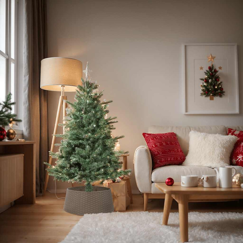 Jupe de sapin de Noël marron Ø65x23 cm plastique