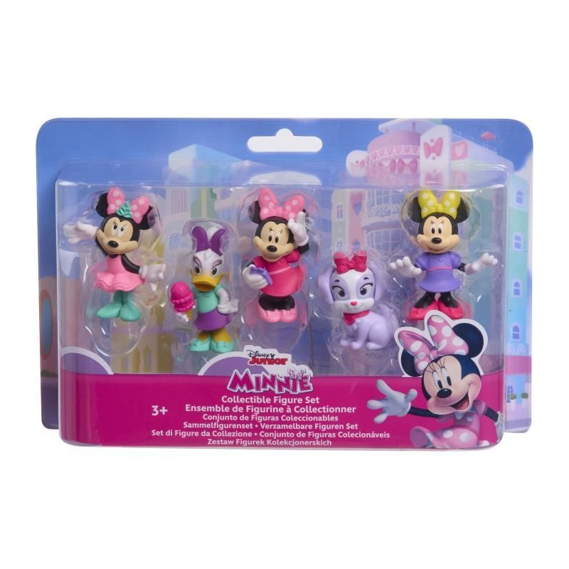 Figurines - DISNEY MINNIE MOUSE - Pack de 5 Figurines Minnie Mouse - Non articulées, 6 cm