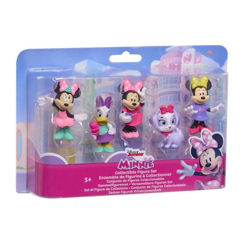 Figurines - DISNEY MINNIE MOUSE - Pack de 5 Figurines Minnie Mouse - Non articulées, 6 cm