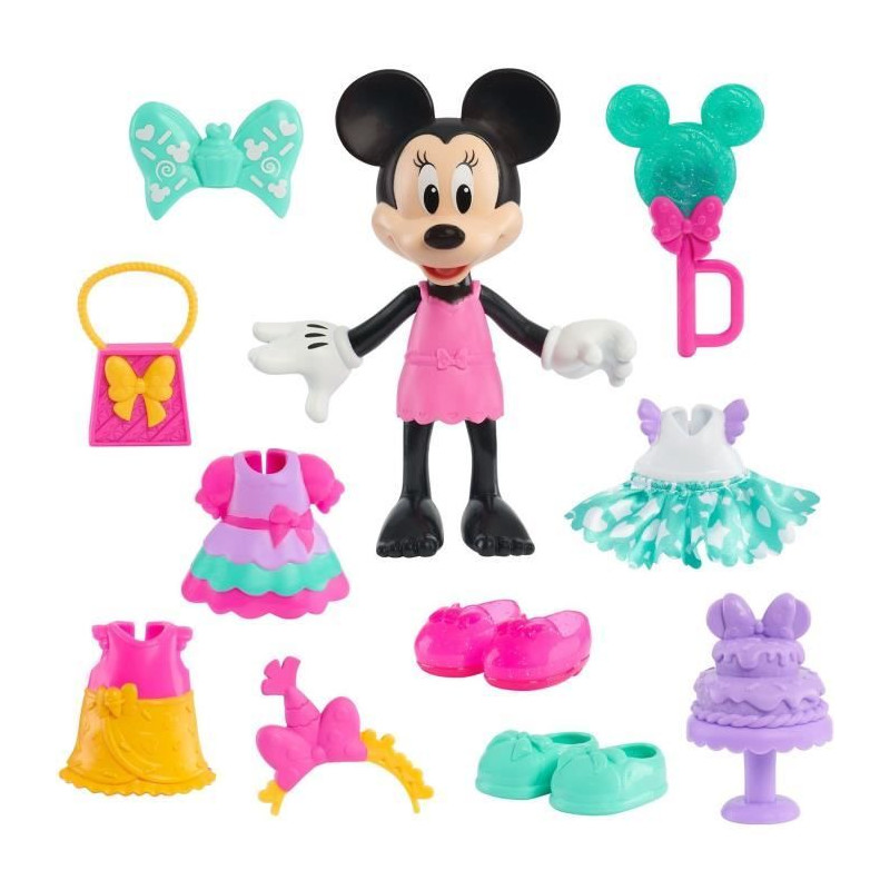 Coffret poupée - DISNEY MINNIE MOUSE - Figurine Articulée 15 cm Sweet Party - Avec vetements et accessoires