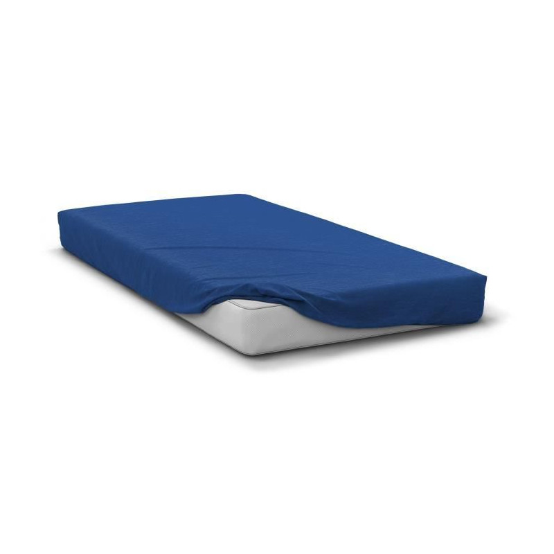 Drap housse - HOME LINGE PASSION - HP71763 - 90 x 190 cm + 30 cm bonnet - Microfibre - 82 g - Bleu