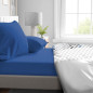 Drap housse - HOME LINGE PASSION - HP71763 - 90 x 190 cm + 30 cm bonnet - Microfibre - 82 g - Bleu