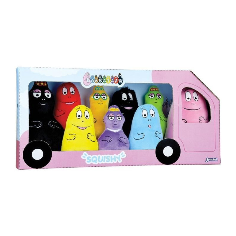 Coffret 9 Peluches Barbapapa +/- 15 cm - JEMINI - Inclut Barbapapa, Barbamama et leurs sept enfants.