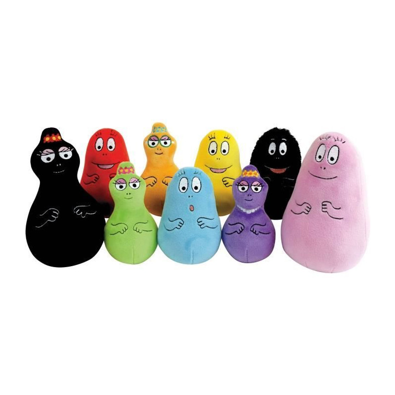 Coffret 9 Peluches Barbapapa +/- 15 cm - JEMINI - Inclut Barbapapa, Barbamama et leurs sept enfants.