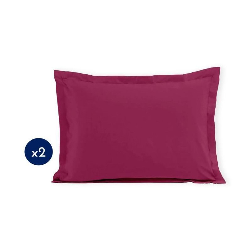 Lot de 2 taies d'oreiller - LOVELY HOME - LH71603 - 50 x 70 cm - Fuchsia