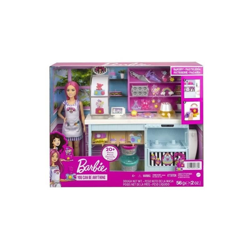 Pasticceria Barbie - MATTEL - HGB73 - Playset avec Accessoires - Blanc