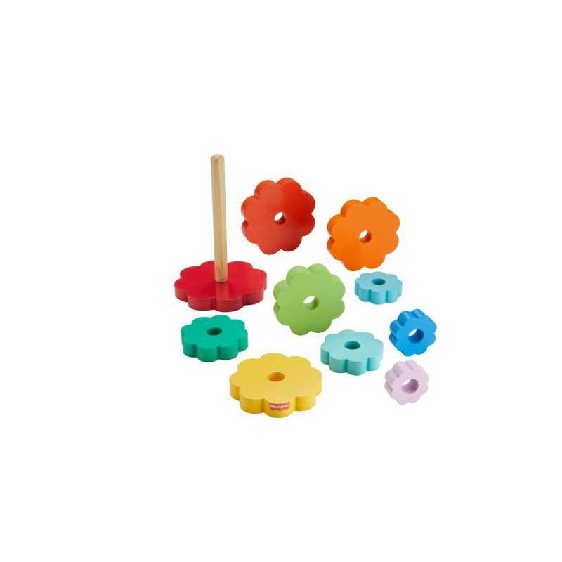 Fisher-Price-Empileur d'Anneaux avec 10 pieces en bois HXT77