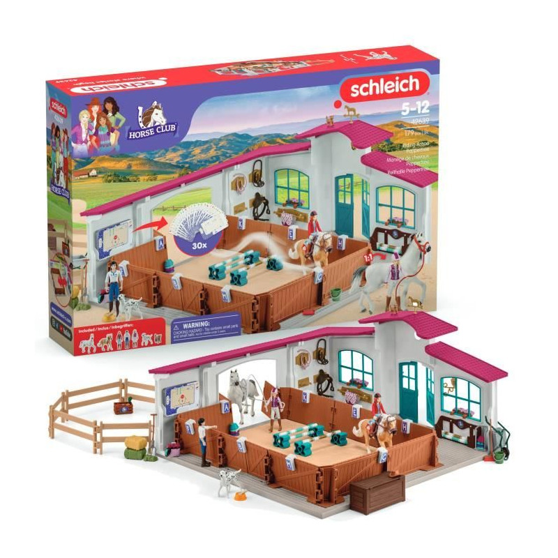 Grand Manege Equestre, Coffret figurine et accessoires, Schleich 42639 Horse Club, Pour enfant des 5 ans