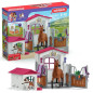 Box avec Jument Hanovrien et Berger Australien, Figurine cheval et accessoires, SCHLEICH 72218 Horse Club, des 5 ans