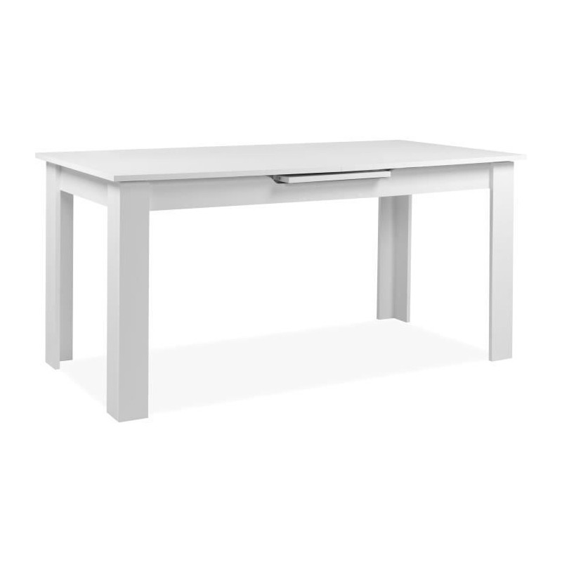 Table extensible - BIRMINGHAM - 80B - Ouverture synchonisée automatique - Décor blanc - 8 / 10 personnes - 160-200 x 75 x 80 c