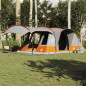 Tente de camping tunnel 5 personnes gris et orange imperméable