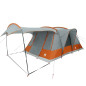 Tente de camping tunnel 5 personnes gris et orange imperméable