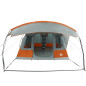 Tente de camping tunnel 5 personnes gris et orange imperméable