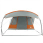 Tente de camping tunnel 5 personnes gris et orange imperméable