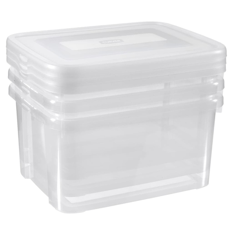 Curver Ensemble de boîtes de rangement Handy 3x25L Transparent