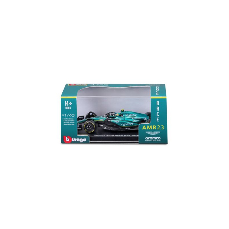 Véhicule avec figurine Burago Aston Martin F1 1 24 Racing Pilote Alonso avec casque 2024