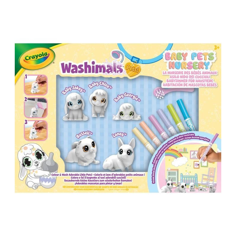 Coloriage - CRAYOLA - Washimals Baby Pets Nursery Pack - Famille lavable a colorier! Des 3 ans