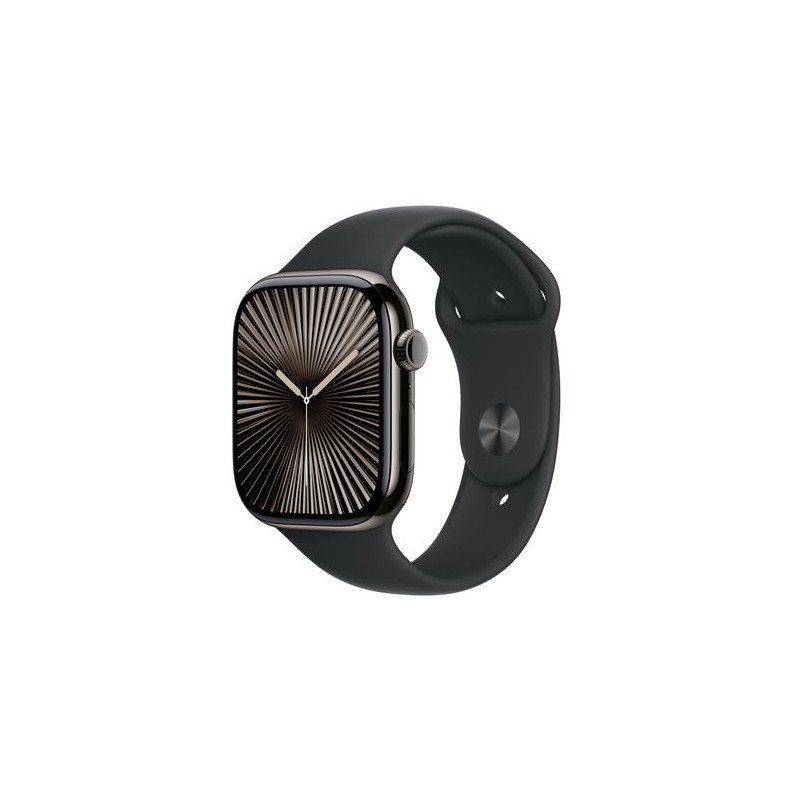 Apple Watch Series 10 GPS + Cellular 46mm Boîtier en Titane Ardoise avec Bracelet Sport Noir M L