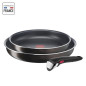 TEFAL INGENIO Easy Plus Poeles 24/28cm + poignée, Non induction, Antiadhésif, Compatible Lave-vaisselle, Fabriqué en France L