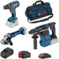 Bosch Pro 3 OUTILS : perceuse GSR 18V-55 + meuleuse GWS 18V-10 + perforateur GBH 18V-26 + 1xProCORE18V 8.0Ah GAL 1880 CV