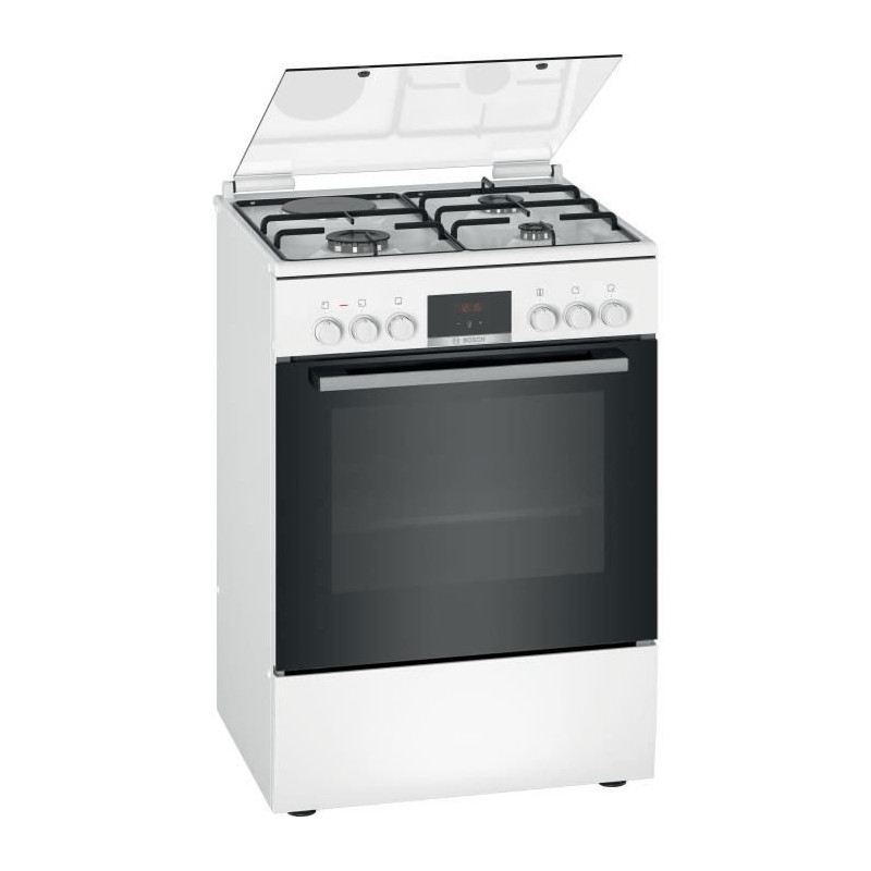 Cuisiniere mixte - BOSCH SER4 - HXR39AG20 - 4 foyers - Four 66 L - 4.3 kW - Classe A - 60 cm