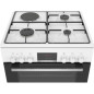 Cuisiniere mixte - BOSCH SER4 - HXR39AG20 - 4 foyers - Four 66 L - 4.3 kW - Classe A - 60 cm