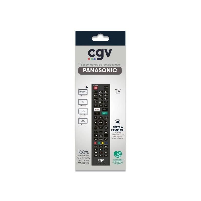 Télécommande de remplacement - CGV - FIDELIO Panasonic - Pour téléviseurs Panasonic - Sans programmation - Prete a l'emploi