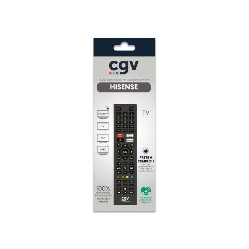 Télécommande de remplacement - CGV - FIDELIO Hisense - Pour téléviseurs Hisense - Sans programmation - Prete a l'emploi