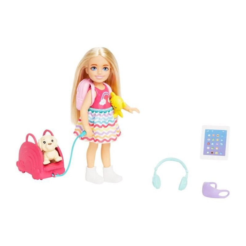 Barbie-Chelsea en Voyage-Coffret avec chiot et accessoires HJY17