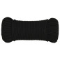 Corde de travail Noir 3 mm 50 m Polyester