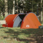 Tente de camping tunnel 4 personnes orange imperméable