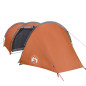 Tente de camping tunnel 4 personnes orange imperméable