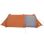 Tente de camping tunnel 4 personnes orange imperméable