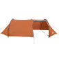 Tente de camping tunnel 4 personnes orange imperméable