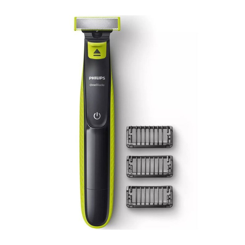 Tondeuse a barbe - PHILIPS - Oneblade QP2724/10 - 3 attaches (1 / 3 / 5 mm) incluses – sans fil rechargeable - Vert / Noir