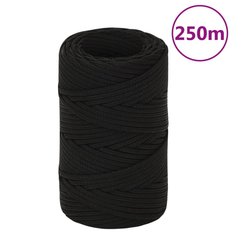 Corde de travail Noir 2 mm 250 m Polyester