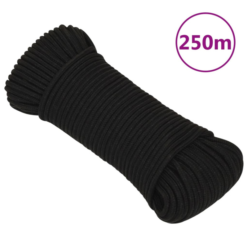 Corde de travail Noir 3 mm 250 m Polyester