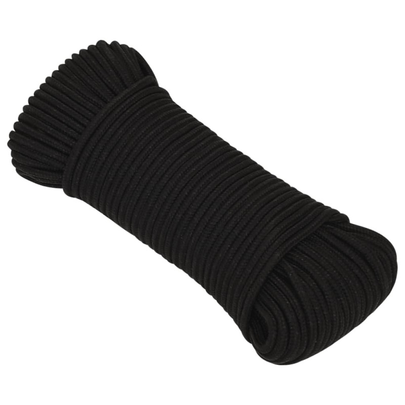 Corde de travail Noir 3 mm 100 m Polyester