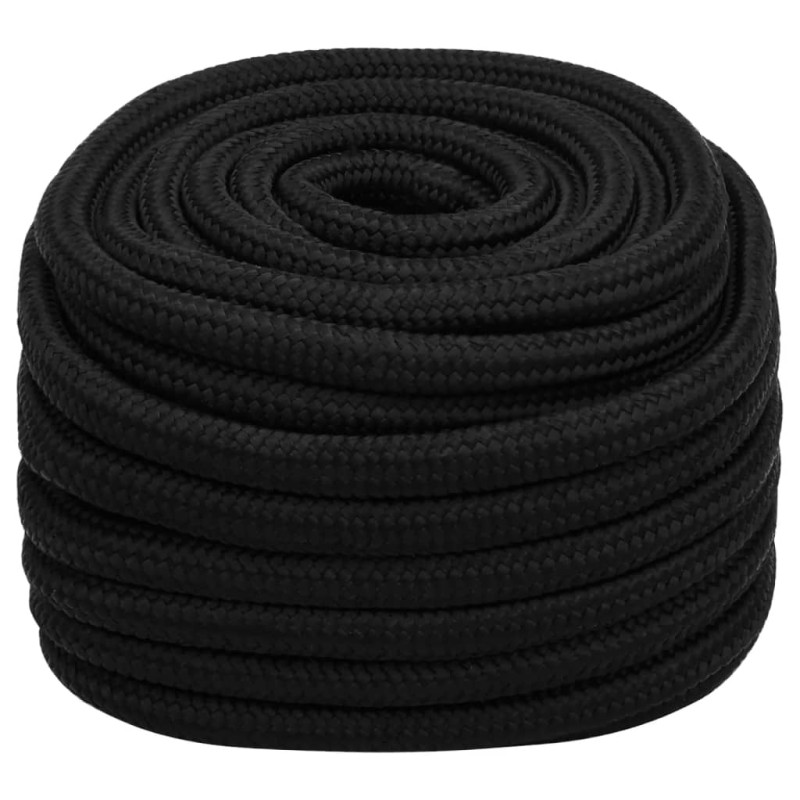 Corde de travail Noir 20 mm 100 m Polyester