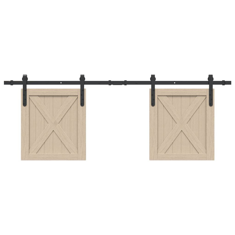 vidaXL Kit de porte d armoire coulissante 152,5 cm acier au carbone