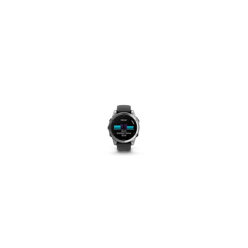 Montre connectée Garmin fenix E AMOLED 47mm Acier Silver avec bracelet Graphite