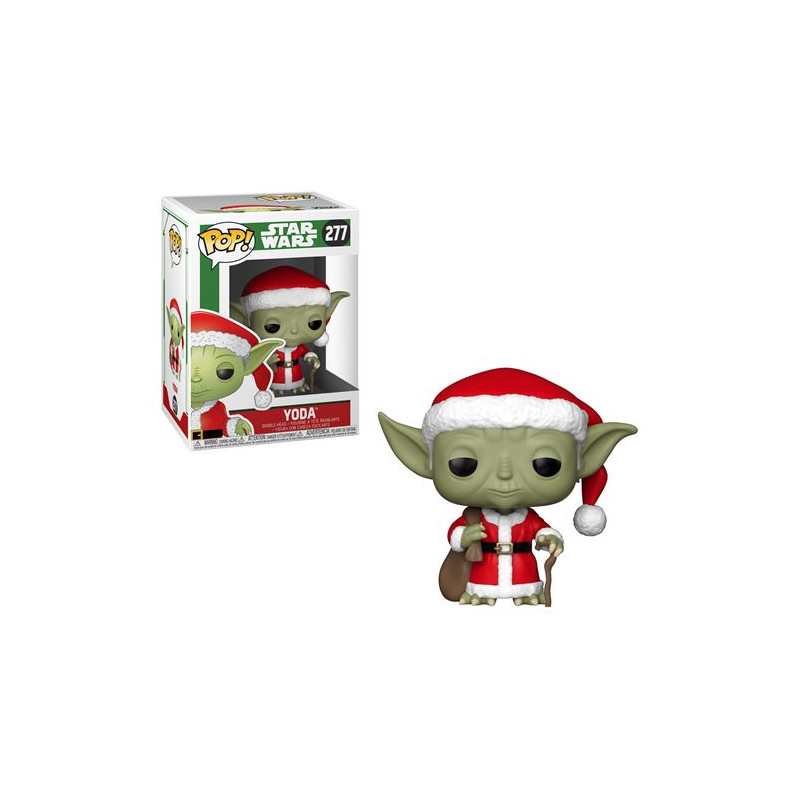 Figurine à tête branlante Funko Pop Star Wars Holiday Santa Yoda