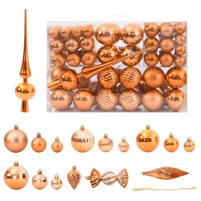 Boules de Noël 98 pcs cuivre Ø3 4 6 cm