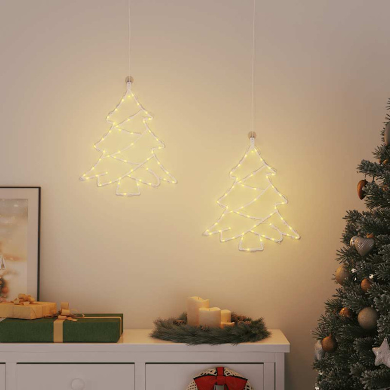 Lumières de Noël silhouette d arbre de Noël 2 pcs 50 LED