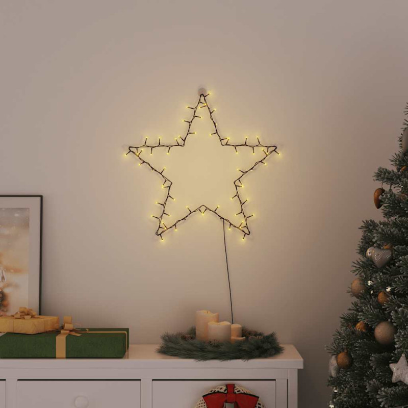 Lumières de Noël silhouette d étoile 80 LED blanc chaud